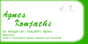 agnes komjathi business card
