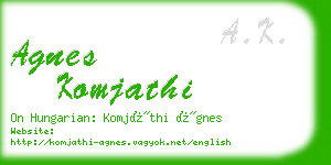 agnes komjathi business card